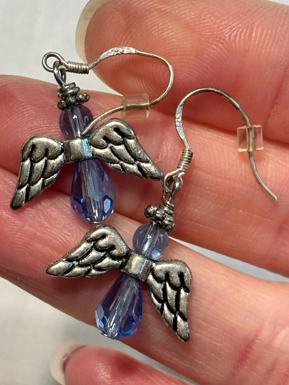 Sterling Silver Angel Wings Earrings